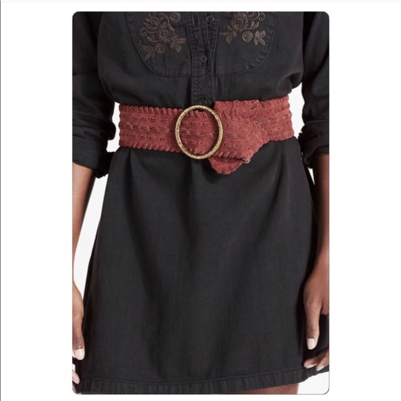 NWT LUCKY 🍀 BRAND WIDE SUEDE STITCH WAIST BELT - Picture 2 of 5